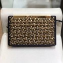 Chanel Satin and Crystal Evening Clutch AS0705 Gold/Black 2019 Collection CE02956