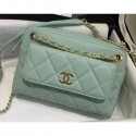 Chanel Small Camera Case Bag AS1367 Grained Calfskin Light Green 2020 CE04050