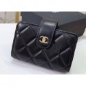 Chanel Small Card Holder 31522 Lambskin Black CE02150