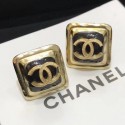 Chanel Square CC Stud Earrings Black 03 2019 Collection CE02427