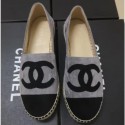 Chanel Suede CC Logo Espadrilles Gray/Black 01 CE01203
