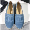 Chanel Suede CC Logo Espadrilles Light Blue CE02708