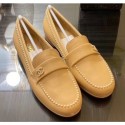 Chanel Top Quality Pearl Around Lambskin Loafers G35797 Beige 2020 CE02556