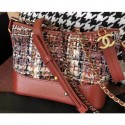 Chanel Tweed/Calfskin Gabrielle Small Hobo Bag A91810 Brick Red 2018 CE03986