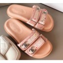 Chanel Tweed CC Logo Magic Loop Mules Slipper Sandals Pink 2020 CE03102