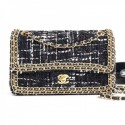 Chanel Tweed Chain Trim Medium Flap Bag Black 2019 Collection CE04208