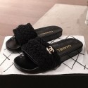 Chanel Tweed Pearls Flat Mule Slide Sandals G35696 Black 2020 Collection CE01020