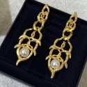 Chanel Vintage Metal Pearl Earrings AB3132 2019 Collection CE01044