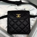 Chanel Vintage Quilted Grained Calfskin Waist Bag A88861 Black 2020 Collection CE03669