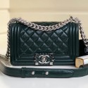 Chanel Vintage Quilted Leather Small Boy Flap Bag Green 2019 Collection CE02715
