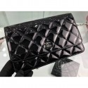 Chanel Wallet On Chain WOC Bag in Patent Leather Black/Silver CE01251