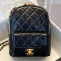 Chanel Waxed Vintage Quilted Leather Backpack AS0601 Black 2019 Collection CE01500