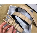 Chanel Width 2.5cm Chain Buckle Quilting Leather Belt Beige Belt CE03237