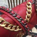 Cheap Chanel 19 Large Quilted Goatskin Flap Bag AS1161 Dark Red 2019 Collection CE02061