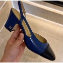 Cheap Chanel Heel 6.5cm Slingbacks G31318 Royal Blue/Black 2020 CE03513