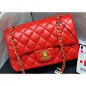 Cheap Chanel Original Quality Small Classic Flap Bag 1116 in Sheepskin Red with Gold Hardware CE02462