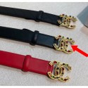 Copy AAA Chanel Width 3cm Smooth Leather Belt with Multicolor Crystal CC Buckle Black 2020 Collection CE01918