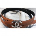 Copy Chanel CC Belt 15mm Width Brown 2018 CE02621