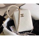 Copy Chanel Chain Handle Vertical Camera Case Bag White Runway 2020 CE00660