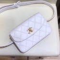 Copy Chanel Lambskin Flap Waist Bag/Belt Bag A88612 White 2019 Collection CE02736