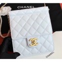 Copy Chanel Lambskin with Imitation Pearls Mini Flap Bag AS0580 White 2019 CE03119