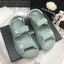 Copy Chanel Strap Flat Sandals Green 2020 Collection CE02347
