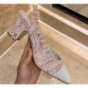Copy Top Chanel Heel 6.5cm Slingbacks G31318 Tweed 04 2020 CE02383