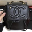 Designer Chanel Lambskin CC Logo Backpack Bag AS0325 Black 2019 CE02504