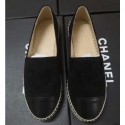 Designer Chanel Suede CC Logo Espadrilles Black CE01052