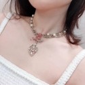 Designer Replica Chanel Leaf Necklace Pink 2019 Collection CE02310