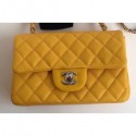 Fake Chanel Caviar Leather Small Classic Flap Bag A1116 Yellow CE01263
