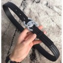 Fake Chanel CC Buckle Belt in Lambskin 30mm Width Black/Silver 2018 CE01104