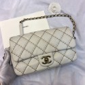 Fake Chanel Stitching Quilted Calfskin Medium Flap Bag White 2019 Collection CE04021