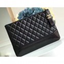 Fake Designer Chanel Aged Calfskin Gabrielle Pouch Clutch Small Bag A84287 Black CE01243
