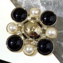 Fake Luxury Chanel Glass Pearls Brooch AB2362 Black 2019 Collection CE00925