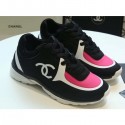 Fake Replica Chanel Lycra Sneakers G34765 Black/Coral 2019 CE03115