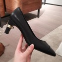 Fashion Chanel Lambskin Pearl Heel Pumps G35112 Black 2020 Collection CE01863