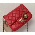 Fashion Replica Chanel Pearl on Chain Classic Flap Bag AS1786 Red 2020 CE02714