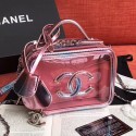 First-class Quality Chanel Iridescent PVC Small Vanity Case A93342 Pink 2019 Collection CE03027