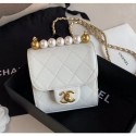 High Imitation Chanel Imitation Pearls Square Clutch with Chain Bag AP0997 White 2020 Collection CE02767