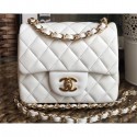 High Imitation Chanel Lambskin Mini Classic Flap Bag A1115 White CE00825