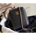 High Quality Chanel Chain Handle Vertical Camera Case Bag Black Runway 2020 CE04326