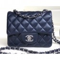 High Quality Chanel Lambskin Mini Classic Flap Bag A1115 Navy Blue CE02991
