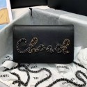 Hot Chanel Calfskin Chain CHANEL Wallet on Chian WOC Black 2020 Collection CE02371