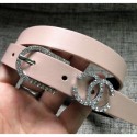 Hot Knockoff Chanel Width 2cm Leather Belt with Crystal Buckle Pink 01 2020 Collection Belt CE03610