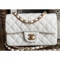 Imitation 1:1 Chanel Lambskin Small Classic Flap Bag A1116 White CE02762