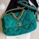 Imitation Chanel 19 Tweed Large/Maxi Flap Bag AS1161/AS1162 Green 2019 Collection CE03198