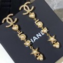 Imitation Chanel 5 Heart and Star Long Earrings AB2341 Gold/Pearly White/Crystal 2019 Collection CE02271