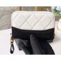 Imitation Chanel Aged Calfskin Gabrielle Zipped Coin Purse A84404 White CE04001