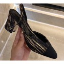 Imitation Chanel Heel 6.5cm Slingbacks G31318 Tweed 10 2020 CE00808